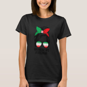 T-shirt Femmes Liberté Libre Iran Messy Bun Iran Fla