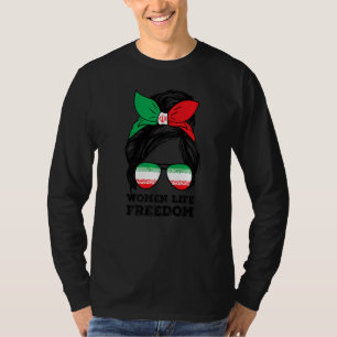 T-shirt Femmes Liberté Libre Iran Messy Bun Iran Fla