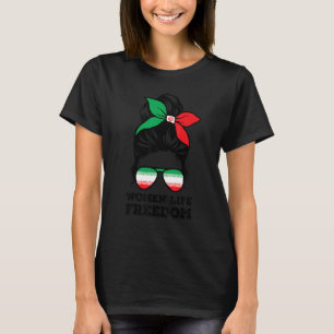 T-shirt Femmes Liberté Libre Iran Messy Bun Iran Fla