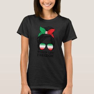 T-shirt Femmes Liberté Libre Iran Messy Bun Iran Fla