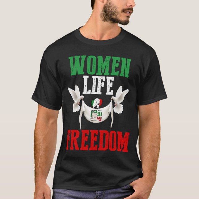T-shirt Femmes Liberté Libre Iran Stations avec le persan (Devant)