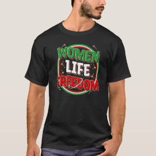 T-shirt FEMMES LIFE FREEDOM Remise En Question Drapeau Ira