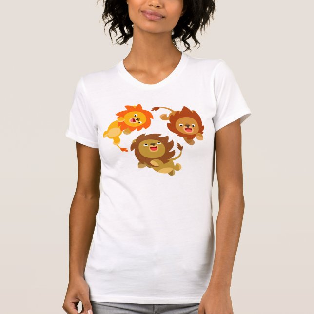 T-shirt femmes Lions caricature sans poids mou (Devant)