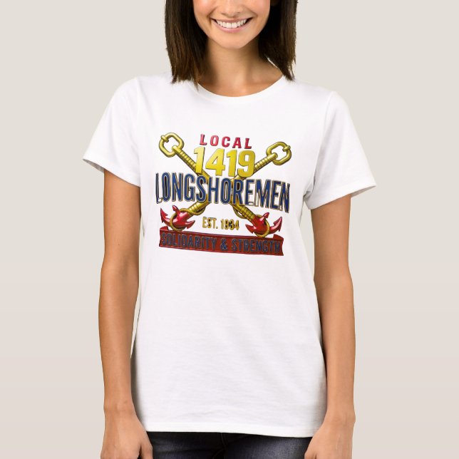 T-shirt Femmes Local 1419 Dockers Solidarité Vinta (Devant)