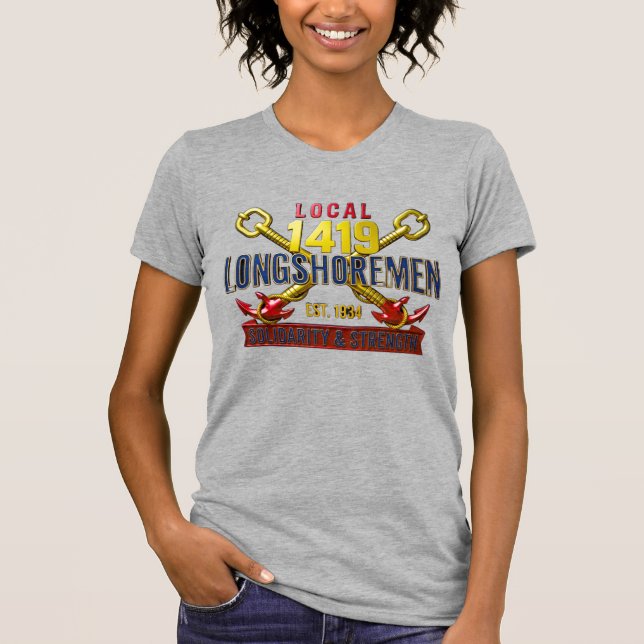 T-shirt Femmes Local 1419 Dockers Solidarité Vinta (Devant)