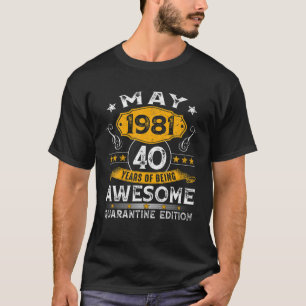 T-shirt Femmes Mai Filles 1981 40 Ans Fantastique Depuis 1