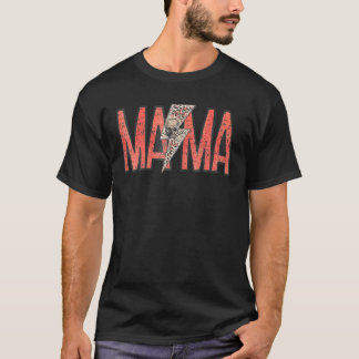 T-shirt FEMMES MAMA léopard crâne Boho Rocker Maman