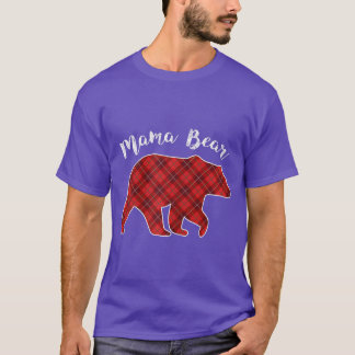 T-shirt FEMMES Mama Ours Pajama de Noël Plaid Buffalo Fa