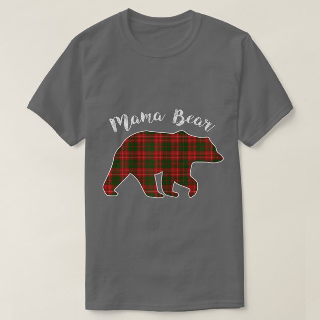 T-shirt FEMMES Mama Ours Pajama de Noël Plaid Buffalo Fa (Design devant)