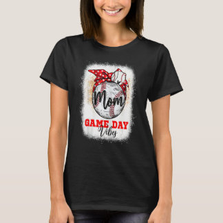 T-shirt FEMMES Maman Bleached Bun Jeu Vibes de la Fête de 