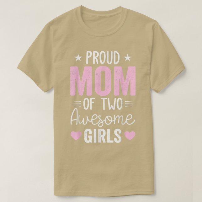 T-shirt Femmes Maman de 2 filles Deux filles Fête des mère (Design devant)