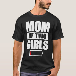 T-shirt Femmes Maman de 2 Filles Deux Filles Fête des Mère
