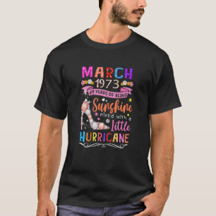 T-shirt Femmes Mars 1973 49 Ans D'Être Formidable Floral