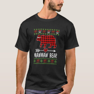 T-shirt Femmes Mawmaw Bear Père Noël Red Plaid Family Paja