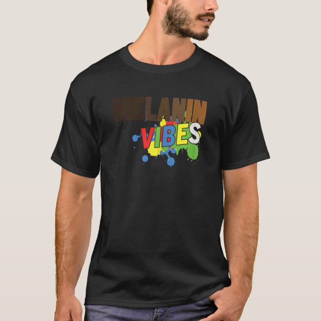 T-shirt Femmes Melanin Vibes Black Fier Histoire Blm Junet (Devant)