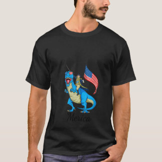 T-shirt Femmes Merica Patriotique TRex Dinosaur George Was