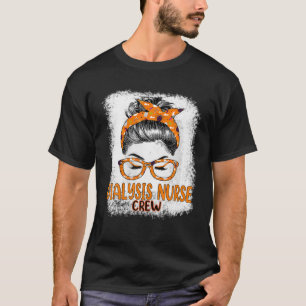 T-shirt Femmes Messy Bun Dialyse Infirmière équipage Bleac