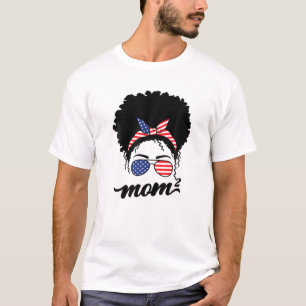 T-shirt Femme's Messy Bun Maman2 Maman carrée Mère de deux