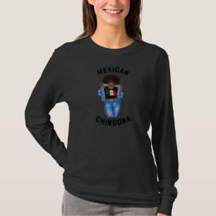 T-shirt Femmes Mexicaines Afro Sassy Chingona Drapeau Mexi
