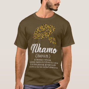 T-shirt Femmes Mhamo Léopard Lèvres Drôle Grand-mère Signi