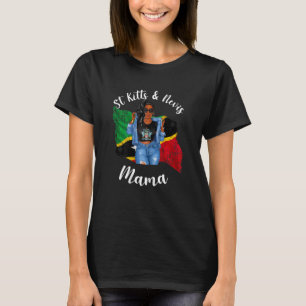 T-shirt Femmes Mignon St Kitts et Nevis Maman Drapeau Fier