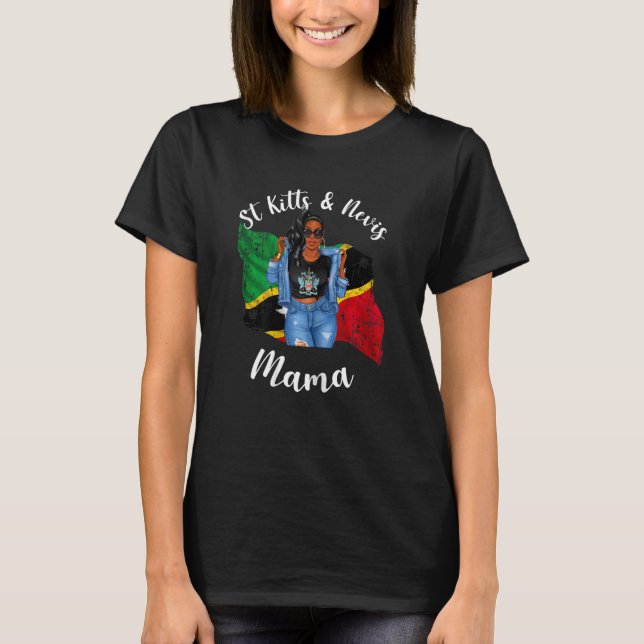 T-shirt Femmes Mignon St Kitts et Nevis Maman Drapeau Fier (Devant)