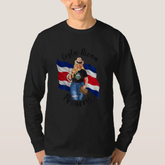 T-shirt Femmes Mignonne Blonde Femmes Princesse Costaricie