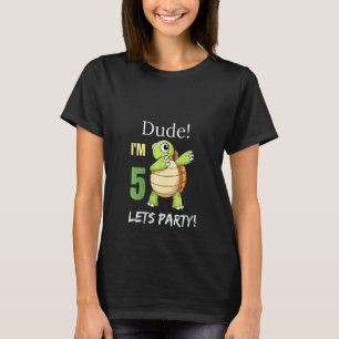 T-shirt Femmes mignonnes Enfants Mec I Am 5 Turtle Dabbing