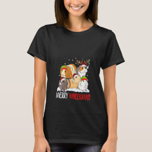 T-shirt Femmes mignonnes Guinée Chiens Noël Joyeux Noël Gu