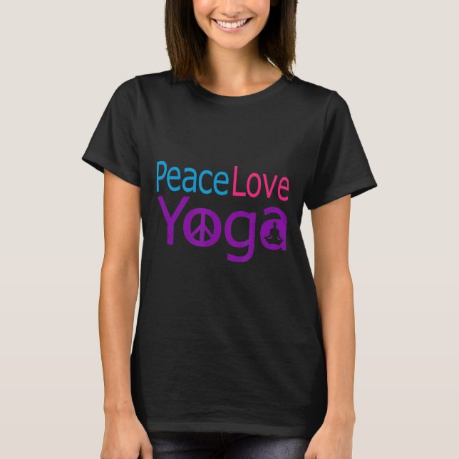 T-shirt Femmes mignonnes Paix Aimer Yoga (Devant)