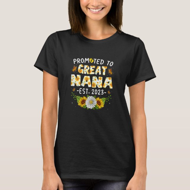 T-shirt Femmes Mignonnes Promues À Great Nana Est 2023 Nou (Devant)