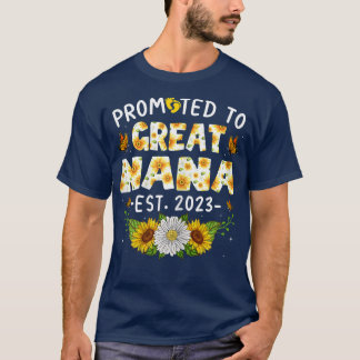 T-shirt Femmes Mignonnes Promues À Great Nana Est 2023 Nou