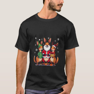 T-shirt Femmes Mignons Kangourous de Noël en lutin de Père