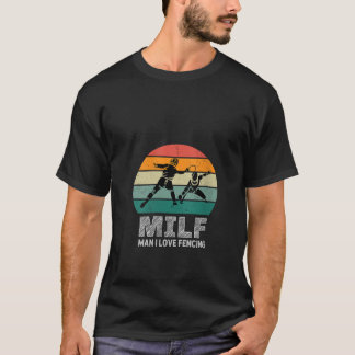T-shirt FEMMES MILF Homme I Love Clôture Rétro Vintage clô