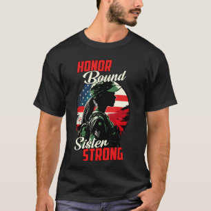 T-shirt Femmes Militaires Sœur Honneur Drapeau Américain S