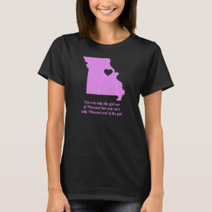 T-shirt Femmes Missouri Girl State Map Heart Pride mignonn