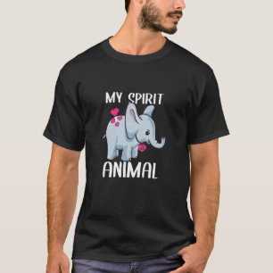 T-shirt Femmes Mon Esprit Animal Elephant I Love Maman Nec