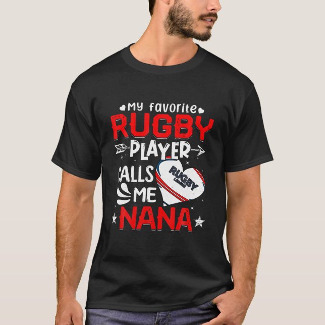 T-shirt Femmes Mon Joueur De Rugby Préféré M'Appelle Nana (Devant)