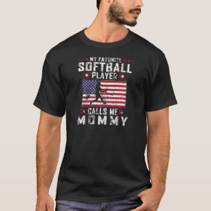 T-shirt FEMMES Mon Joueur De Softball Favori M'Appelle Mam