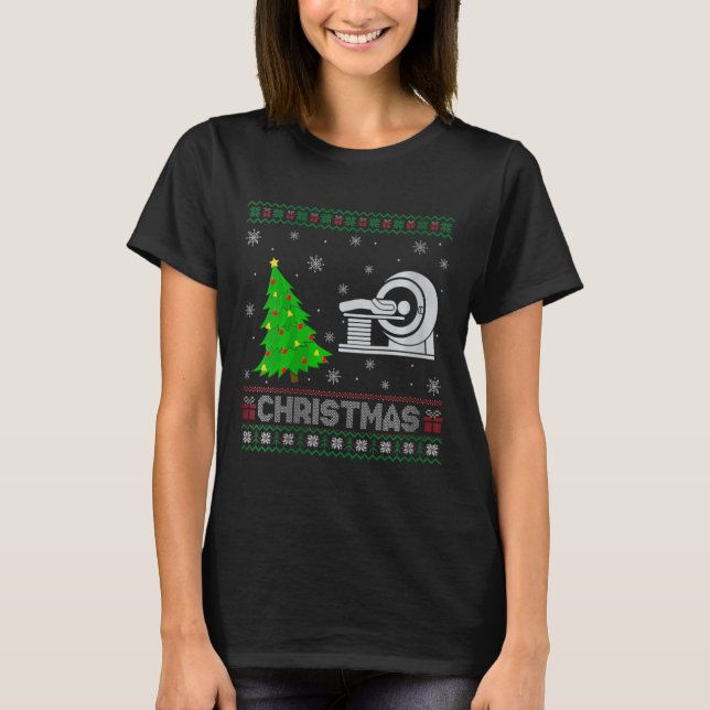 T-shirt FEMMES Mri Tech Xmas L'éclairage des arbres Noël l (Devant)