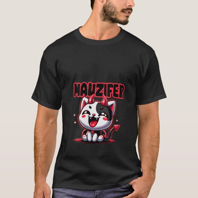 T-shirt Femmes Muzifer Chat Kitten Lucifer Devil Little De (Devant)