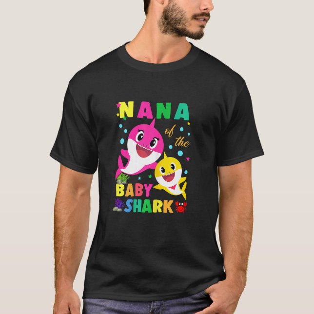 T-shirt Femmes Nana De La Famille Nana Shark Birthday Baby (Devant)