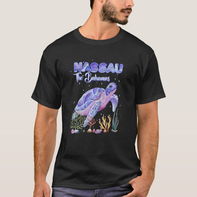 T-shirt Femmes Nassau Les Bahamas Tortues de mer Snorkel (Devant)