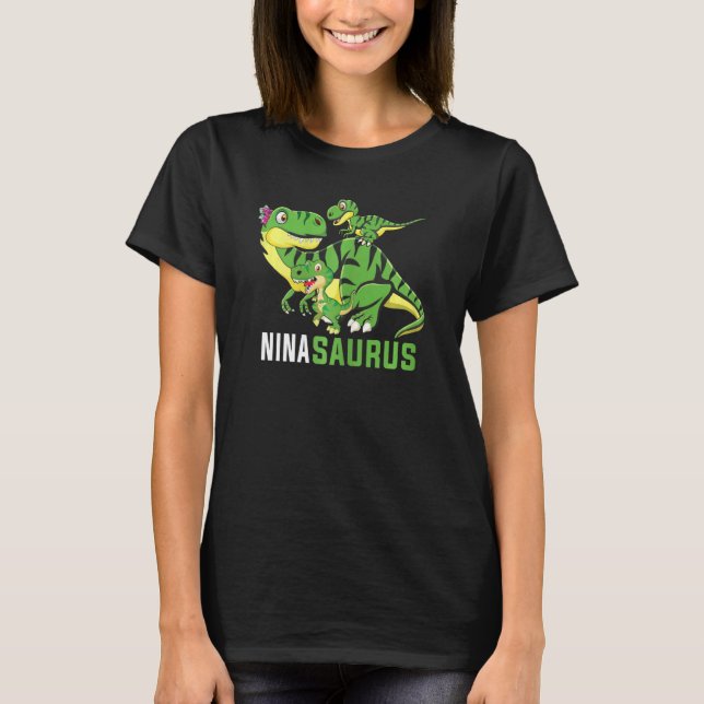 T-shirt Femmes Ninasaurus Cute Nina Saurus Dinosaur Mothe (Devant)