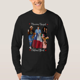 T-shirt Femmes Noir Mexicain Élevé Sang Chilien Chili Ro