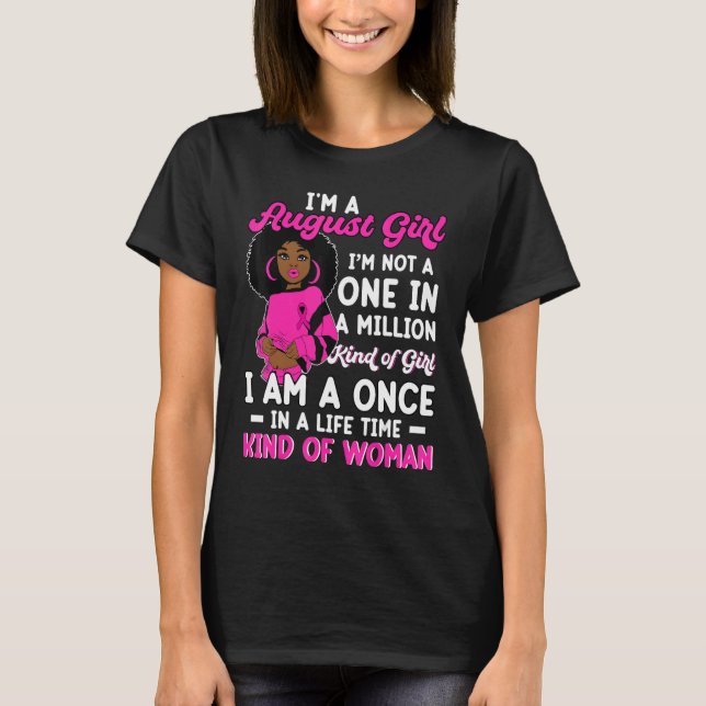 T-shirt Femmes noires Afro Queen Leo Virgo Anniversaire Je (Devant)