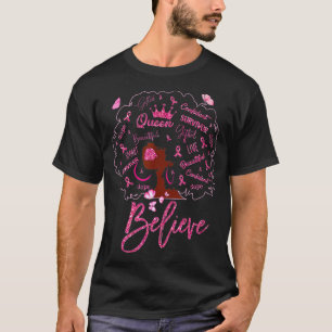 T-shirt Femmes noires Cancer du sein Guerrier soutien de s