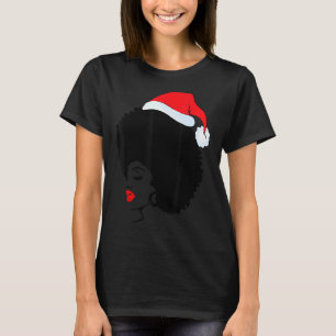 T-shirt Femmes noires de Noël Africaine Américaine Santa H