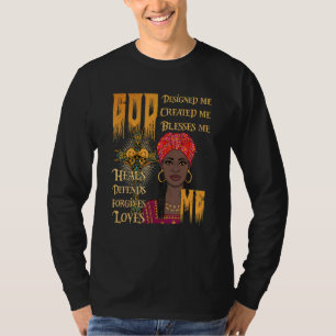 T-shirt Femmes noires Dieu me bénit guérison chrétienne dé