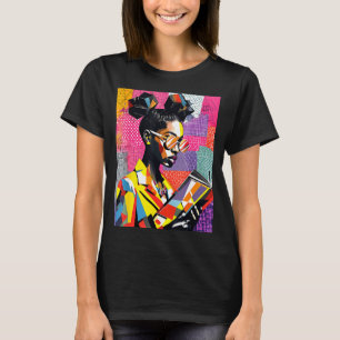 T-shirt Femmes noires éduquées lisant à la géométrie